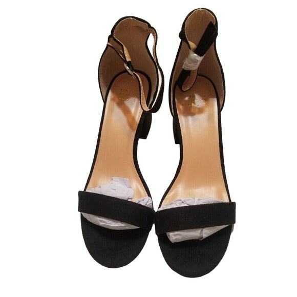 NWTs - DREAM PAIRS Women's Black Suede Chunk High Heel Pump Sandals Size 5 - Picture 4 of 9